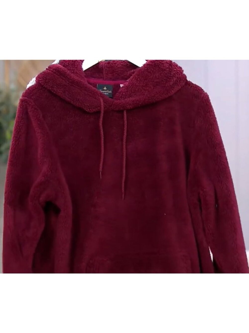 BumbleBella By Jill Martin Soft Pullover Hoodie Large Windsor Wine Warm Comfort